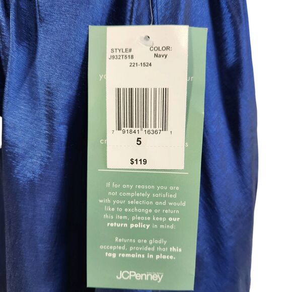 B Smart Formal Maxi Gown Dress Size 5 Royal Blue Shiny Hi Low Hem NWT Prom - Picture 7 of 10